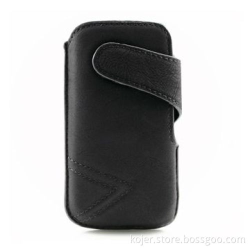Leather Case for iPhone 4 with Velcro Strap Closure, Fine Workmanship in Paint Edge
